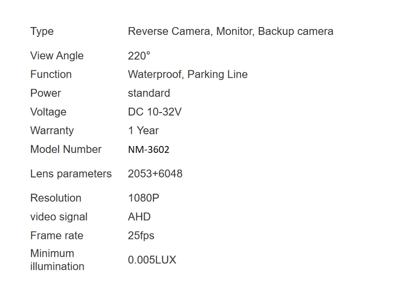 Wireless reversing camera 